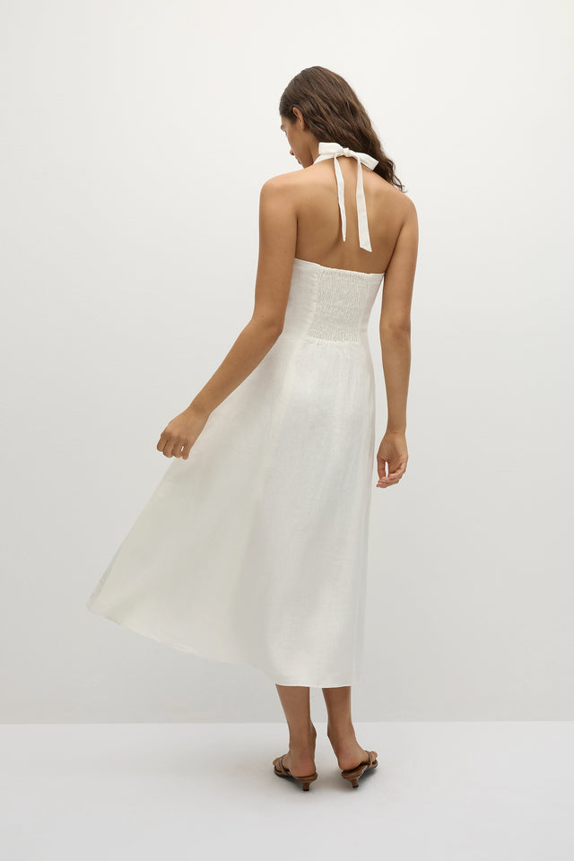 Marie Midi Dress White