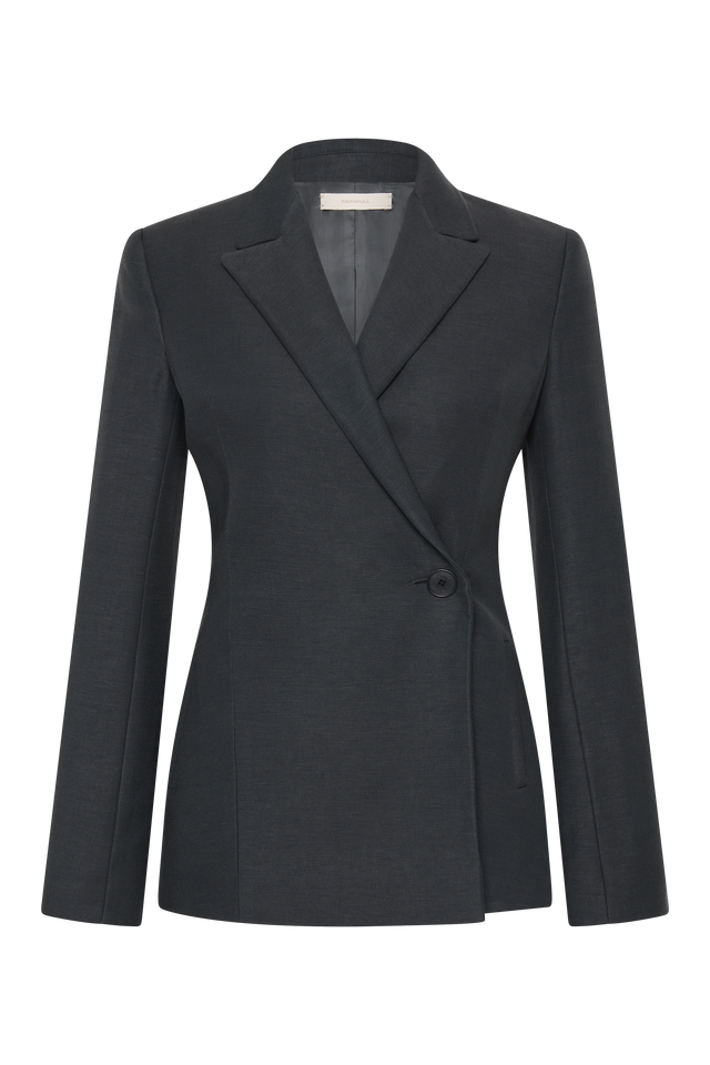 Enna Long Sleeve Blazer Charcoal