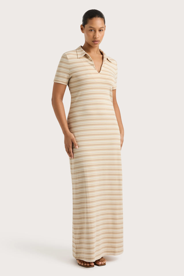 Tiesse Maxi Dress Cream Stripe