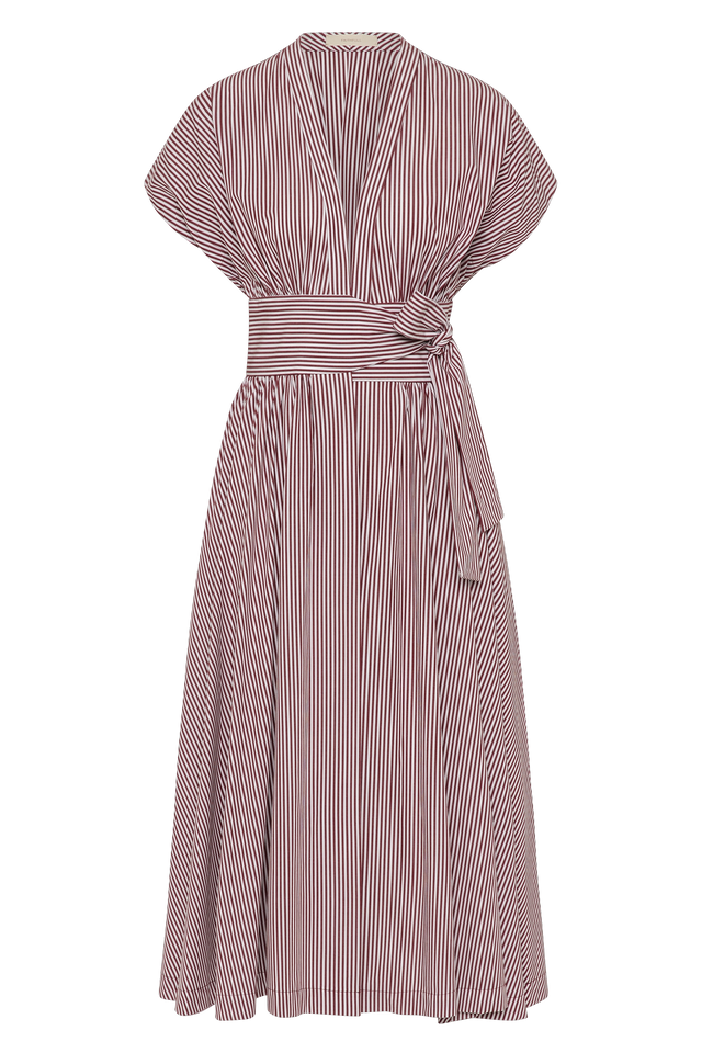 Lova Midi Dress Maia Stripe Burgundy