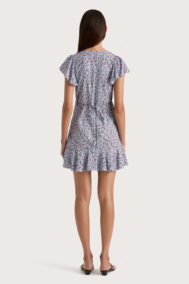 Alba Mini Dress Amaryllis Floral Blue