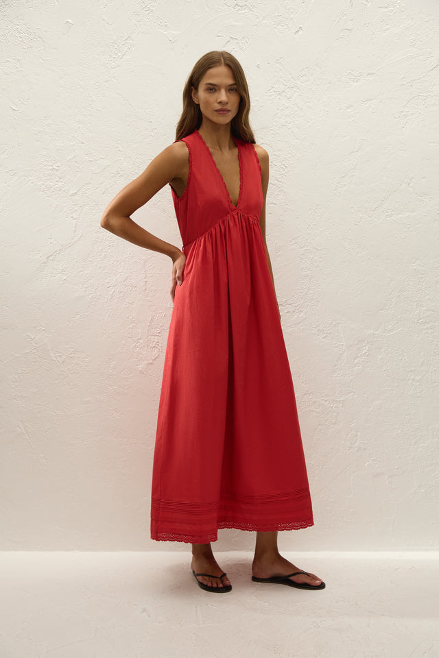 Jovita Midi Dress Red