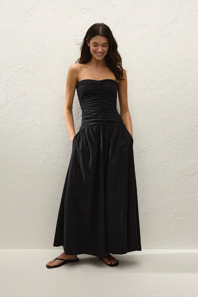Lia Maxi Dress Valentina Broderie Black