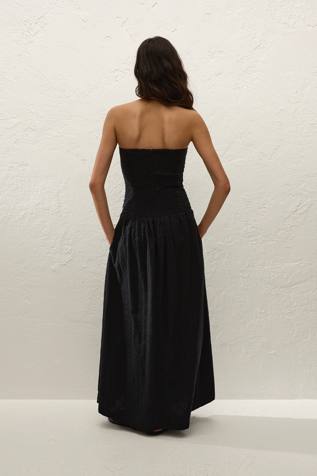 Lia Maxi Dress Valentina Broderie Black