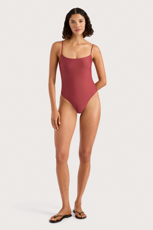 Cabo String One Piece Wine