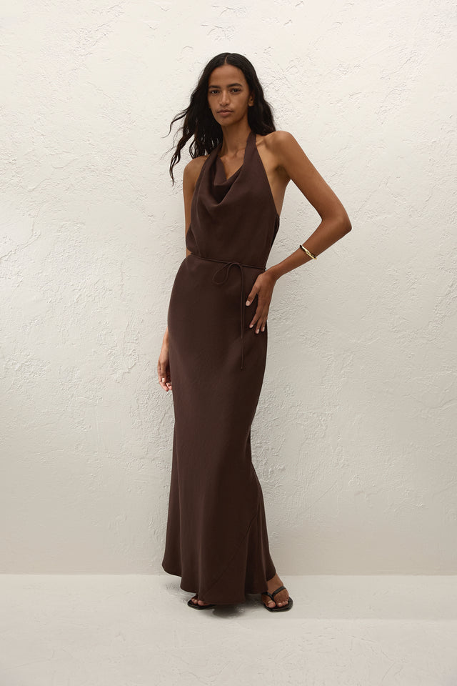 Izaro Maxi Dress Chocolate