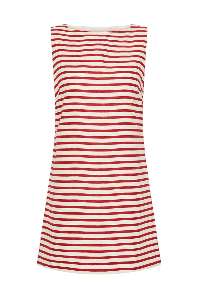 Kelly Mini Dress Breton Stripe Red