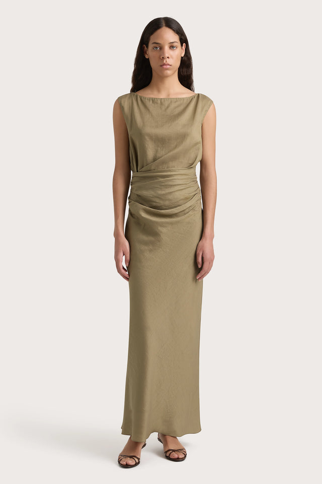 Adelia Maxi Dress Khaki