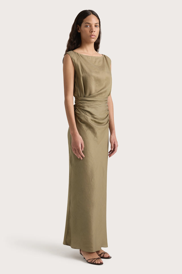 Adelia Maxi Dress Khaki