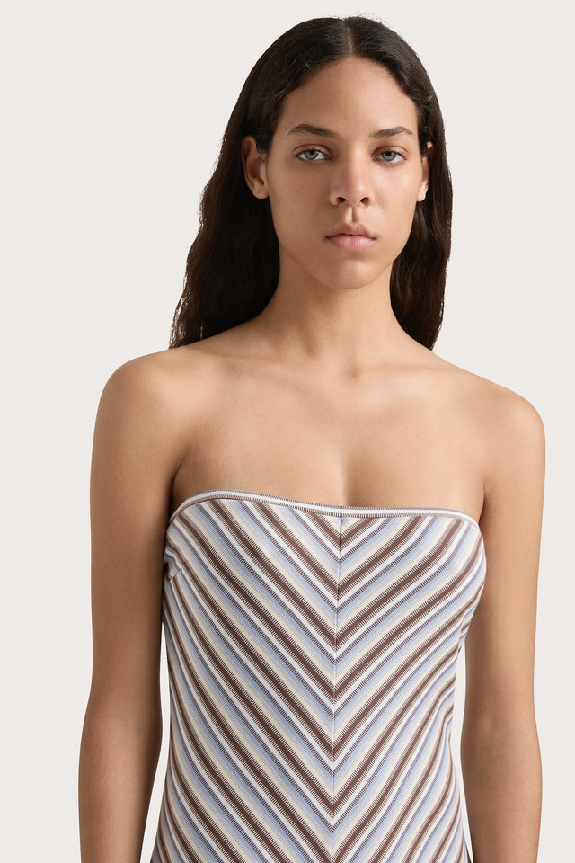 Arion Dress Blue Stripe