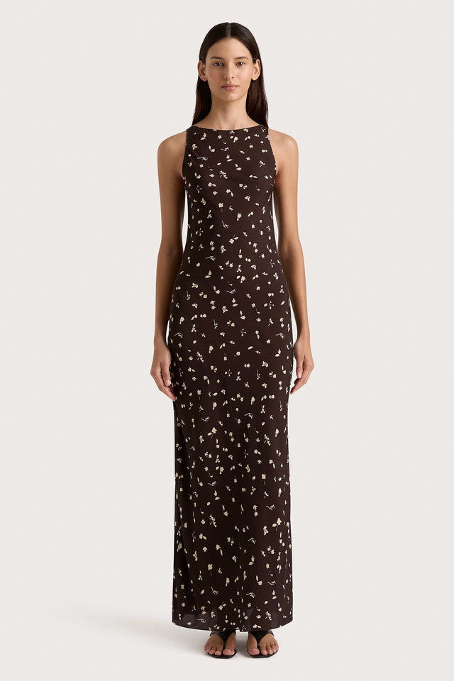 Silya Maxi Dress Clover Brown