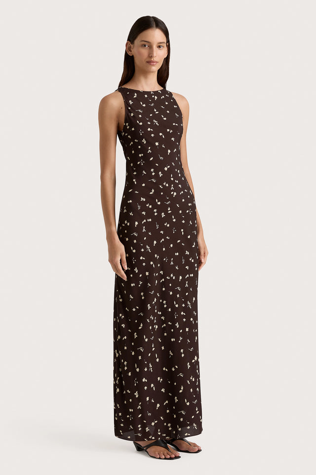 Silya Maxi Dress Clover Brown