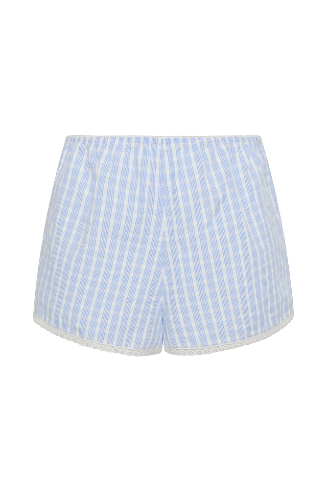 Lonny Short Paloma Check Light Blue White