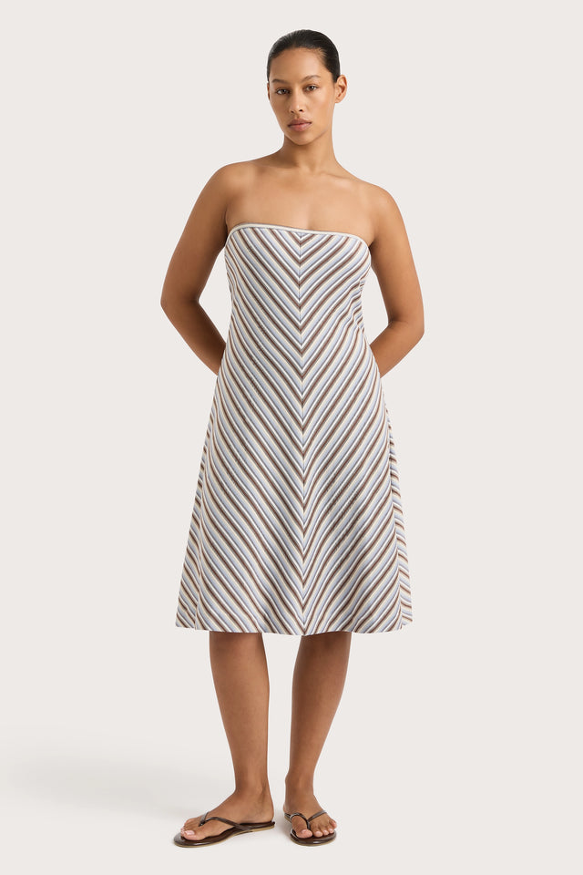 Arion Dress Blue Stripe