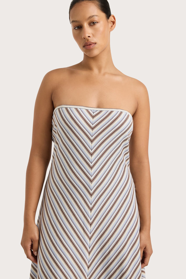 Arion Dress Blue Stripe