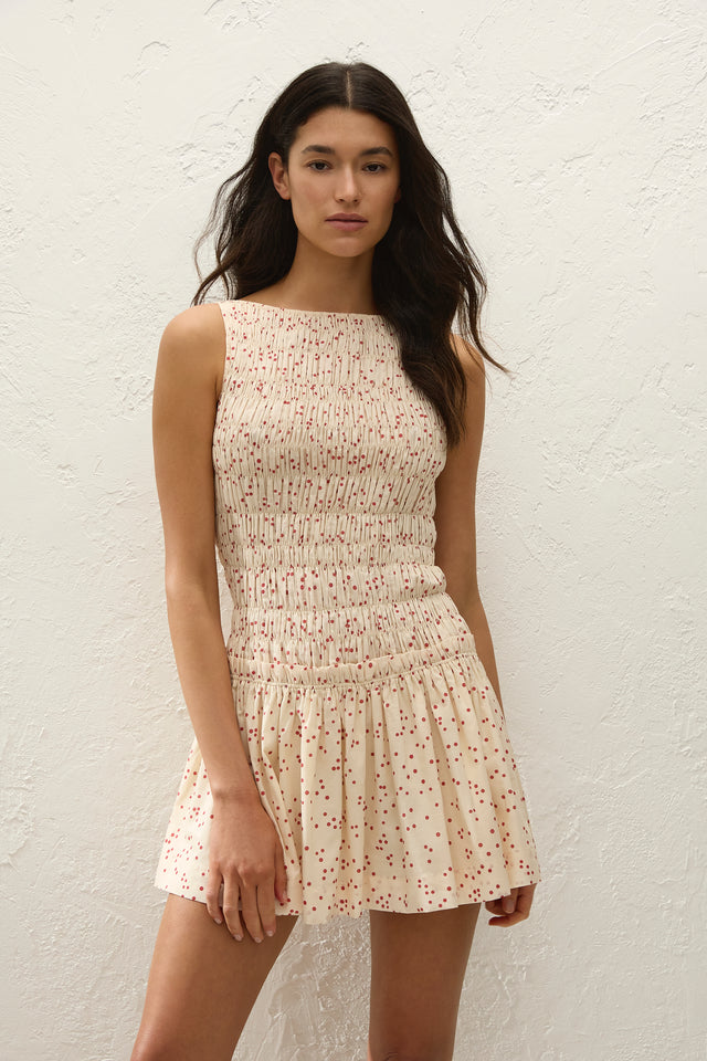 Gala Mini Dress Linnea Dot Panna
