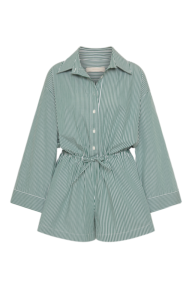 Freja Playsuit Green Stripe