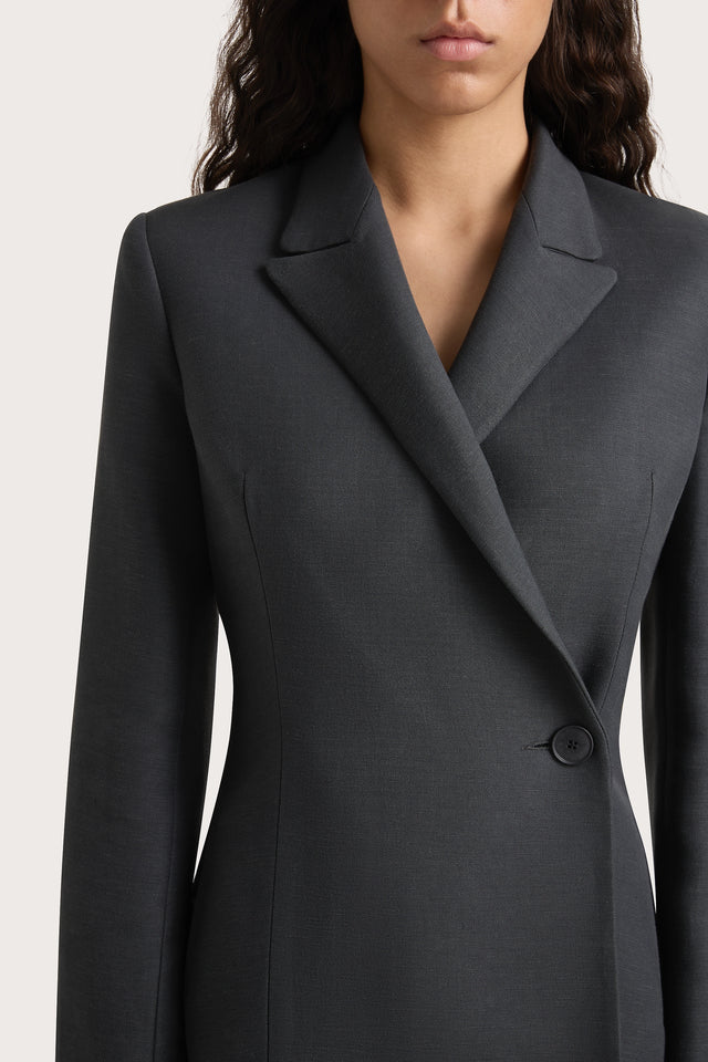 Enna Long Sleeve Blazer Charcoal