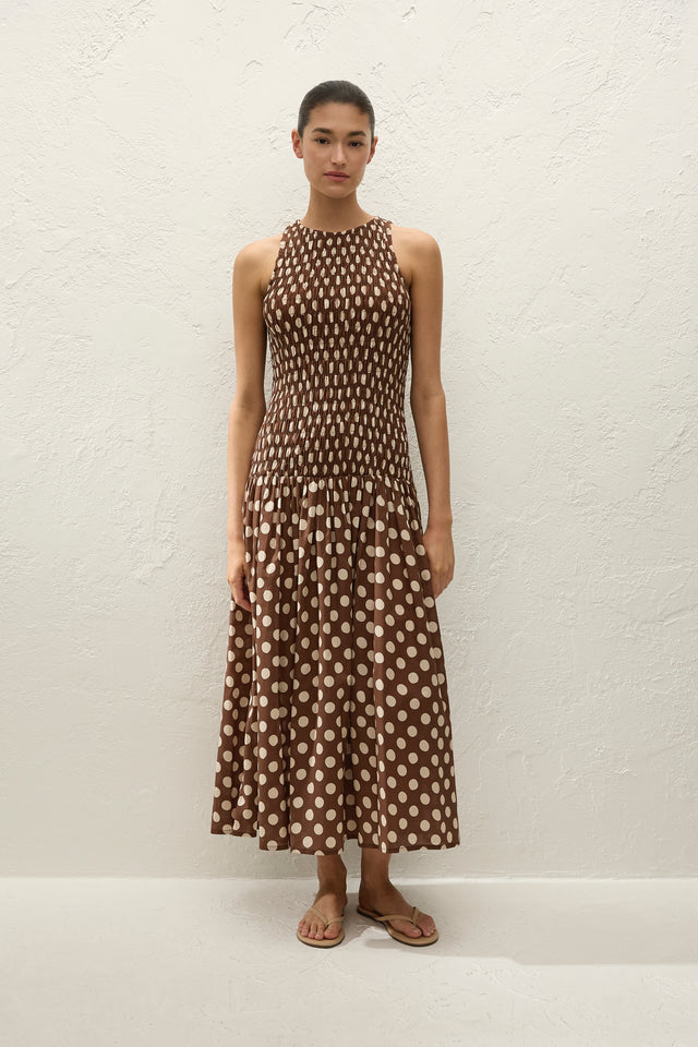 Luisa Midi Dress Cioccolato Dot