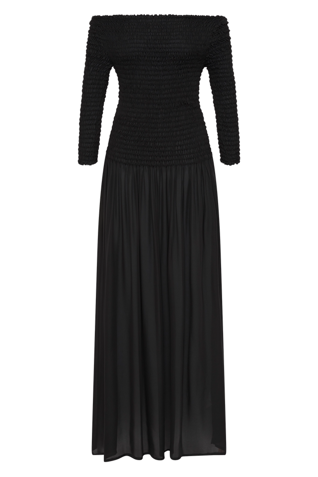 amandine maxi dress Bell Sleeve Ruched Long Sleeve Satin Off Shoulder, Amandine Maxi Dress in Cream, Size 2XS, For Brides Or Graduation