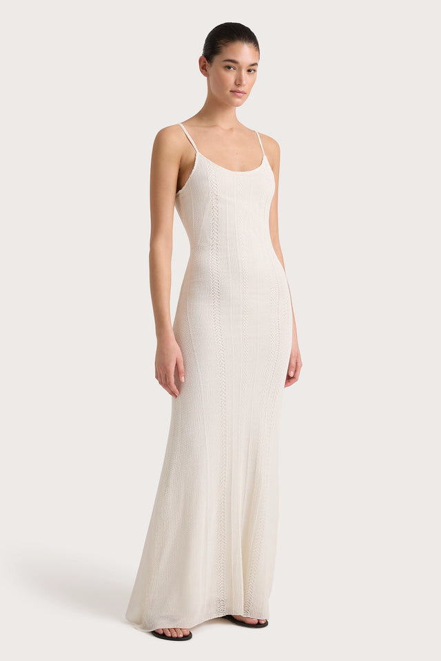 Treillis Maxi Dress White