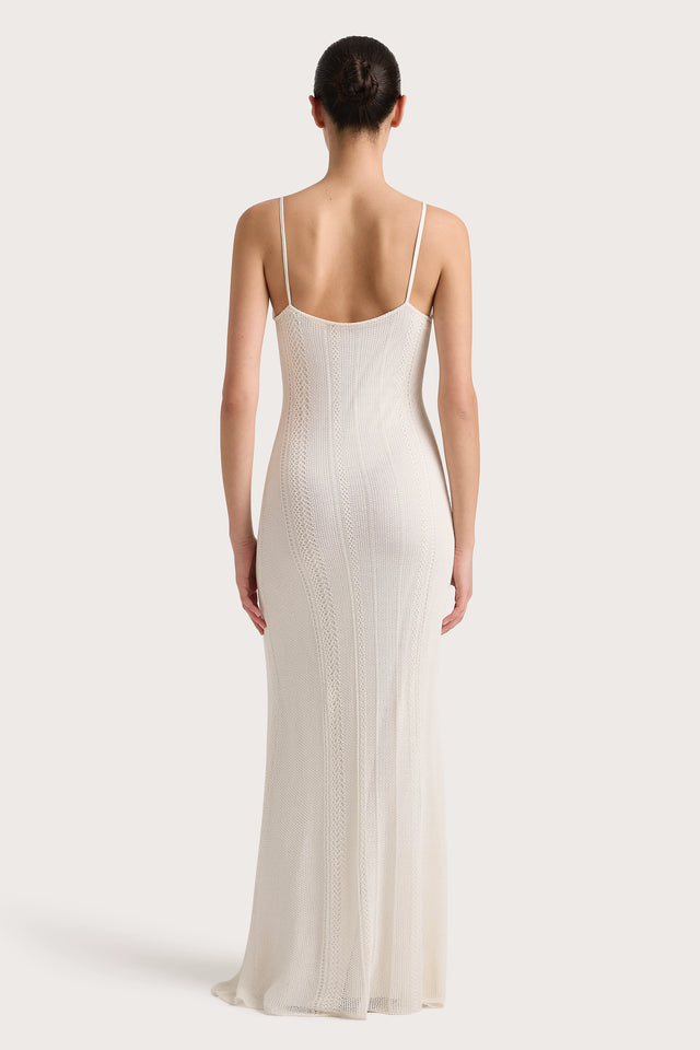 Treillis Maxi Dress White