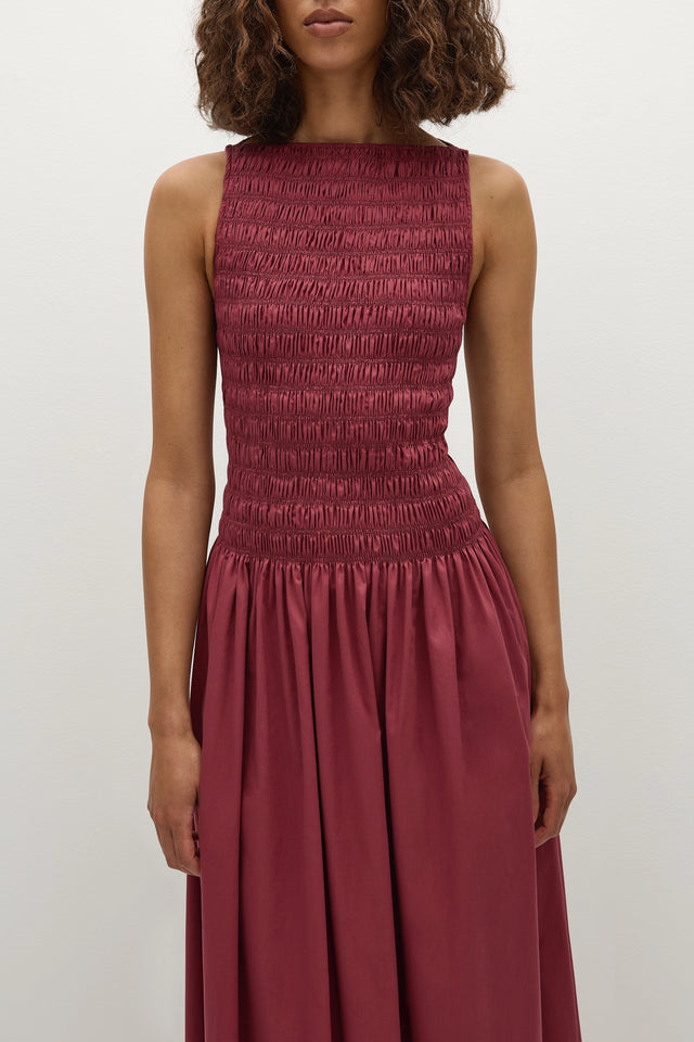 Margot Midi Dress Rhubarb