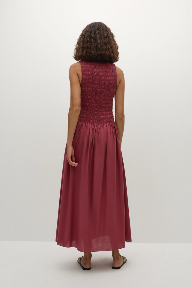 Margot Midi Dress Rhubarb