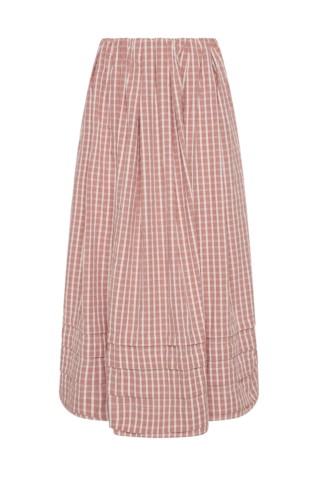 Cales Skirt Paloma Check Cinnamon White