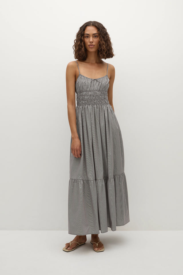 Sofie Maxi Dress Hanne Gingham Espresso