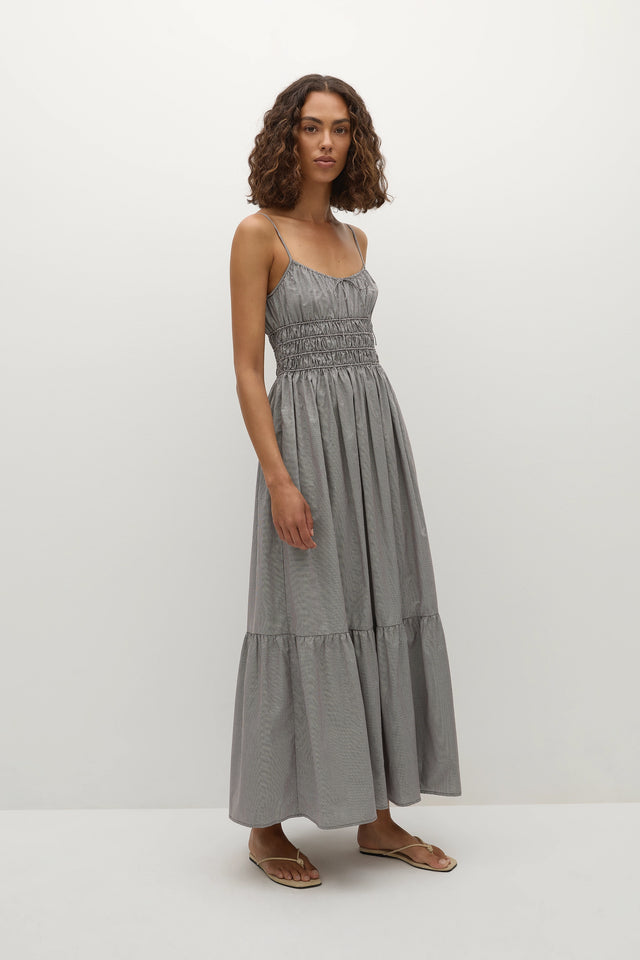 Sofie Maxi Dress Hanne Gingham Espresso