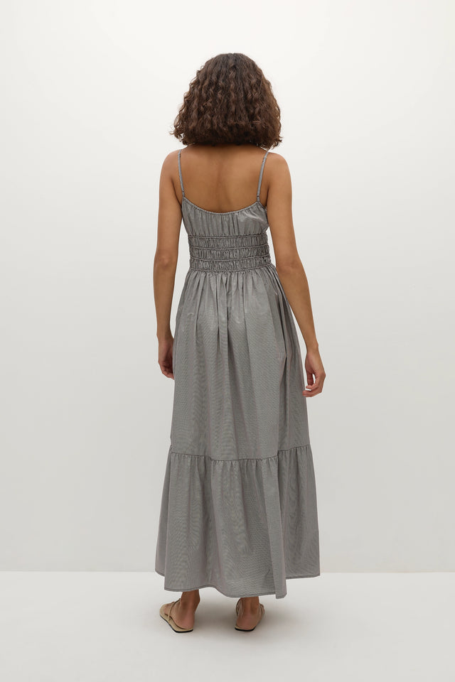 Sofie Maxi Dress Hanne Gingham Espresso