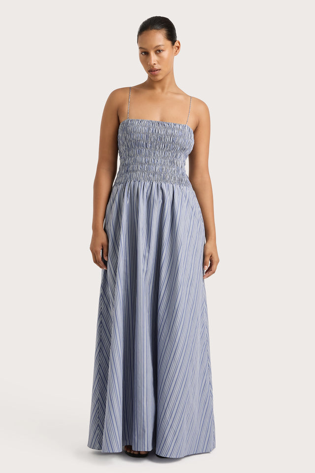 Lida Maxi Dress Blue Stripe