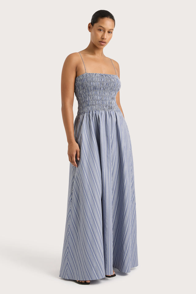 Lida Maxi Dress Blue Stripe