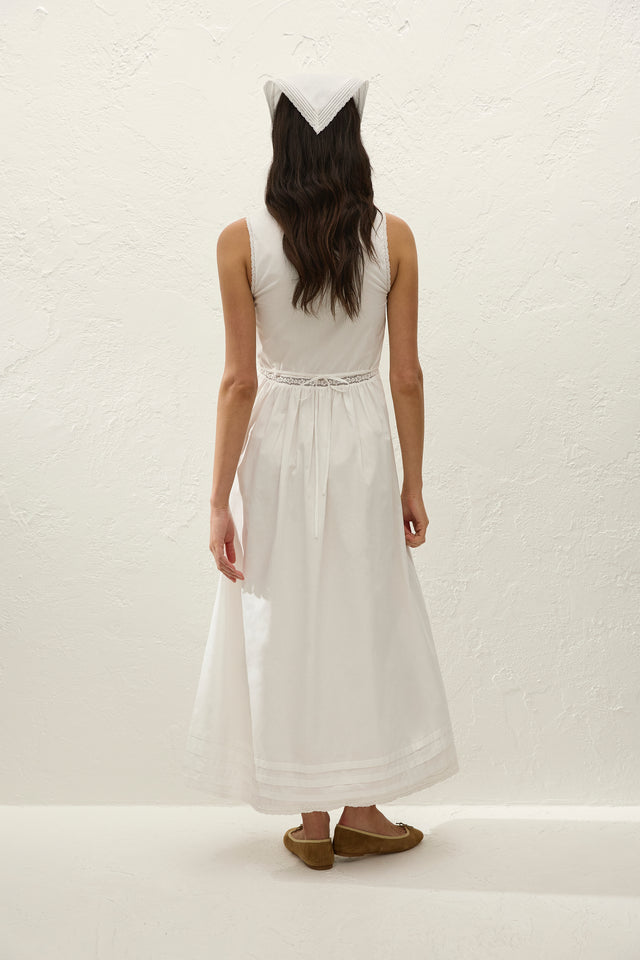 Fiora Midi Dress Fresco Lace White - Final Sale