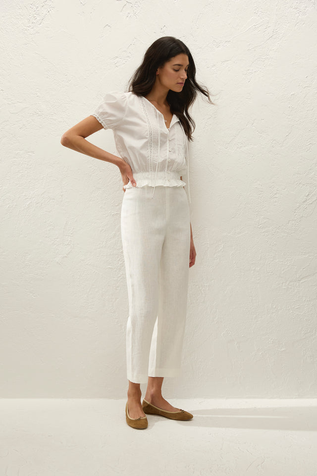 Fiora Blouse Fresco Lace White