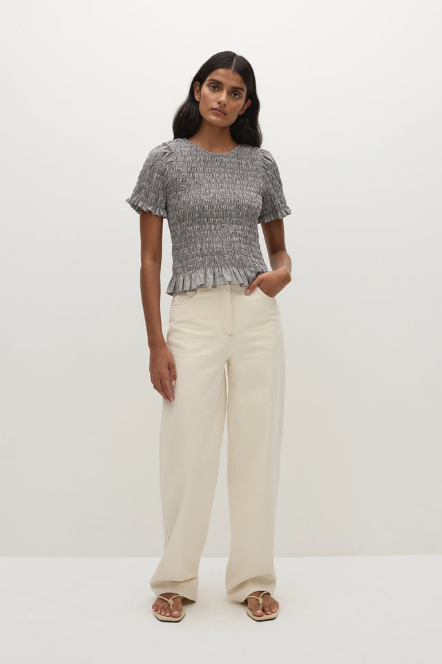 Edda Top Hanne Gingham Espresso