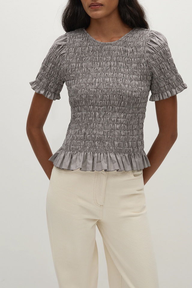 Edda Top Hanne Gingham Espresso