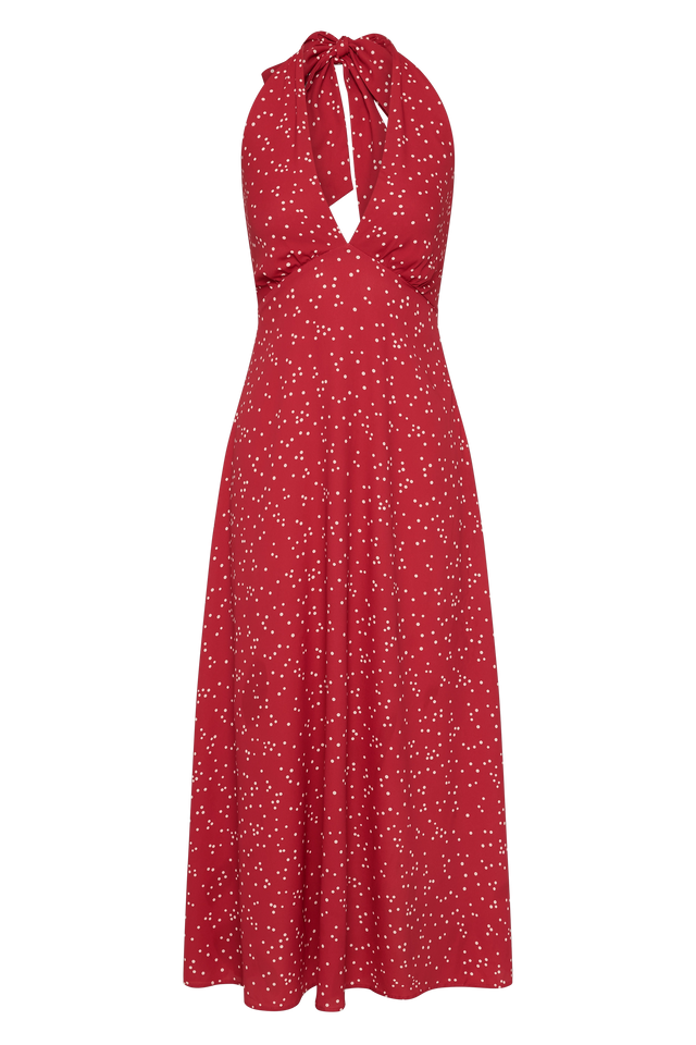 Jennah Midi Dress Linnea Dot Rosso
