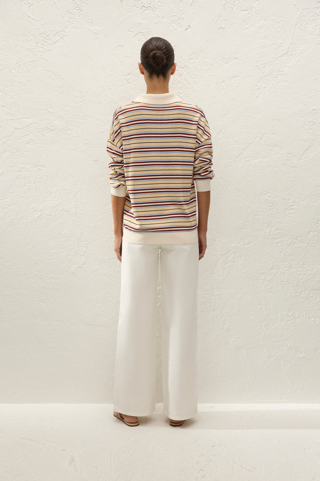Harlow Oversized Polo Cila Stripe Butter