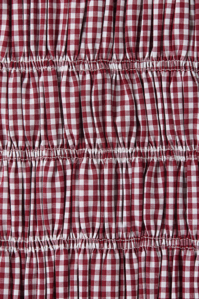 Eudora Midi Dress Gingham Deep Red