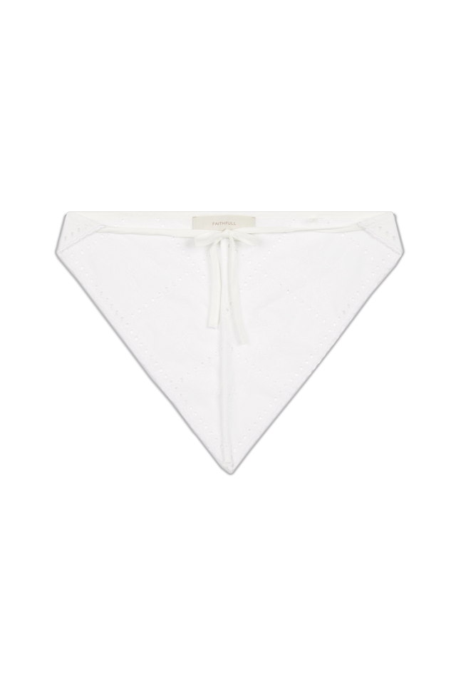 Clementina Head Scarf Handkerchief Broderie White