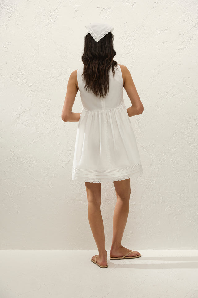 Dion Mini Dress Fiore Lace White