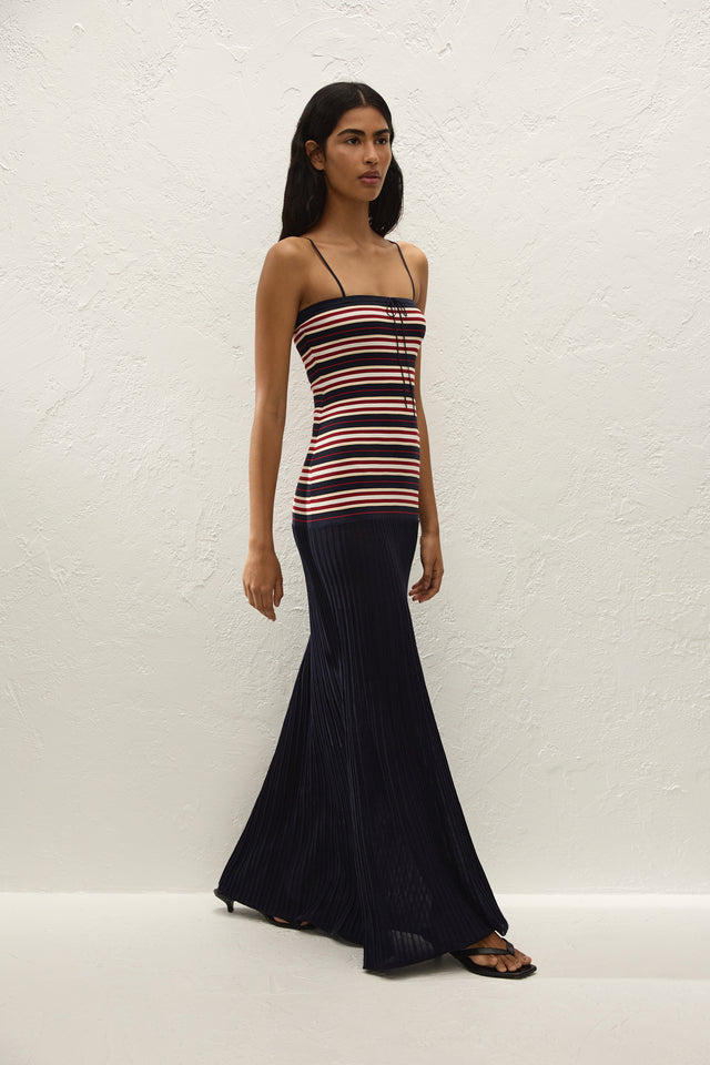 Doris Maxi Dress Cila Stripe Navy