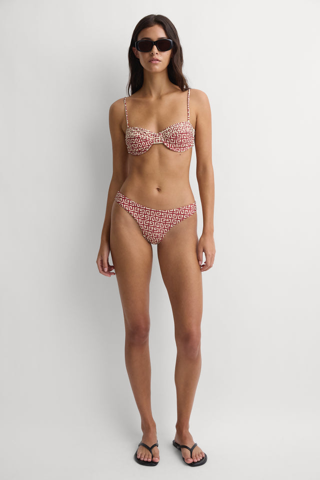 Farrah Bikini Top Meander Cherry