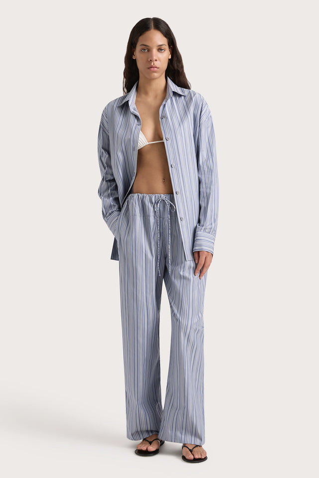 Vieu Relaxed Pant Blue Stripe - Final Sale