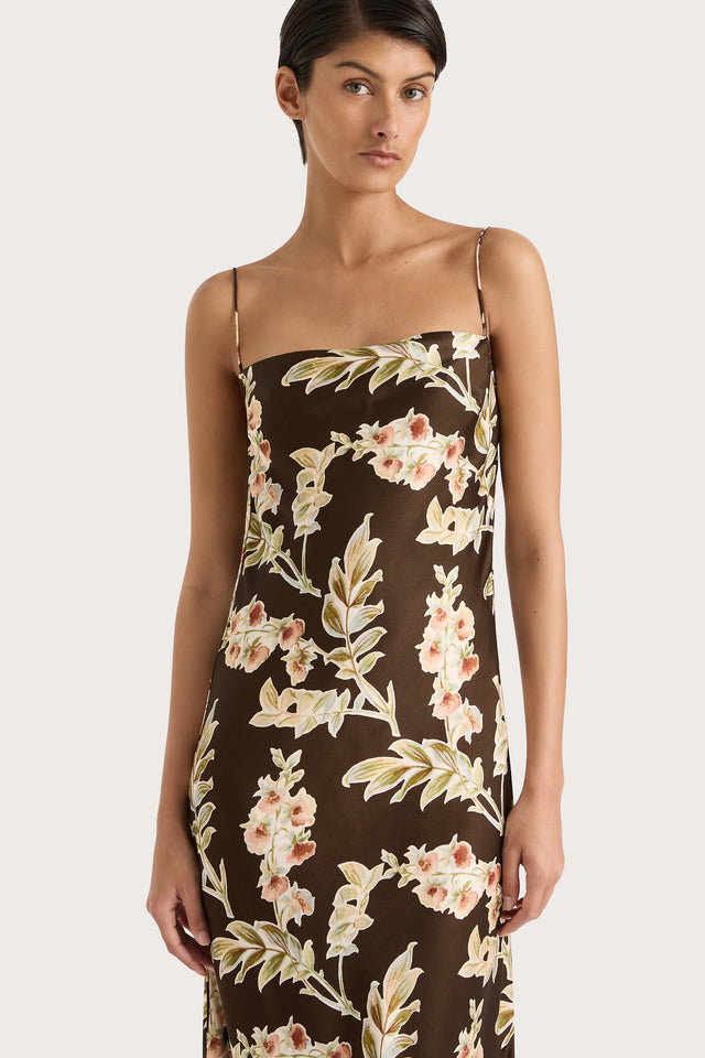 Yolaine Midi Dress Jardin Floral Chocolate