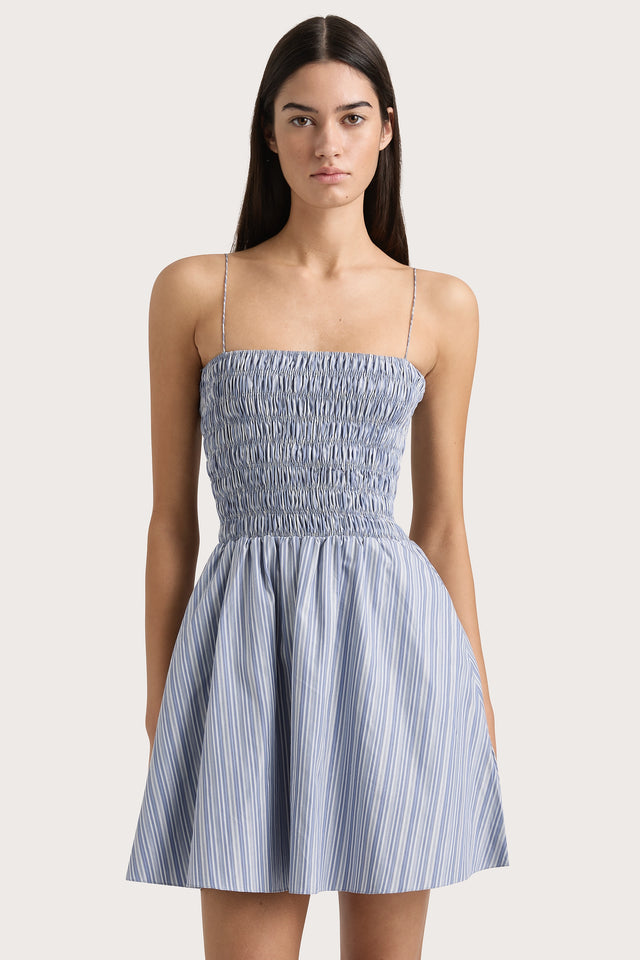 Union Mini Dress Blue Stripe