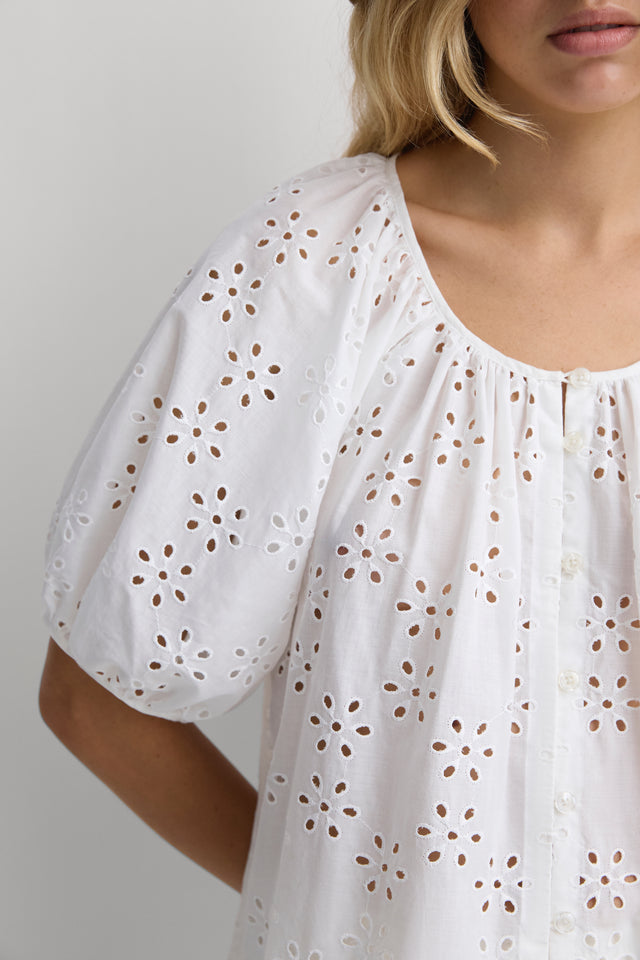 Cochiti Top Sandara Broderie White