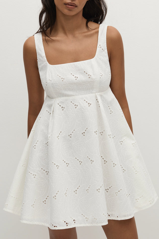 Lovis Mini Dress Birgitta Broderie Anglaise White
